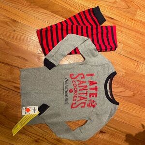 Oshkosh Gray and Red Santa Pajama Set